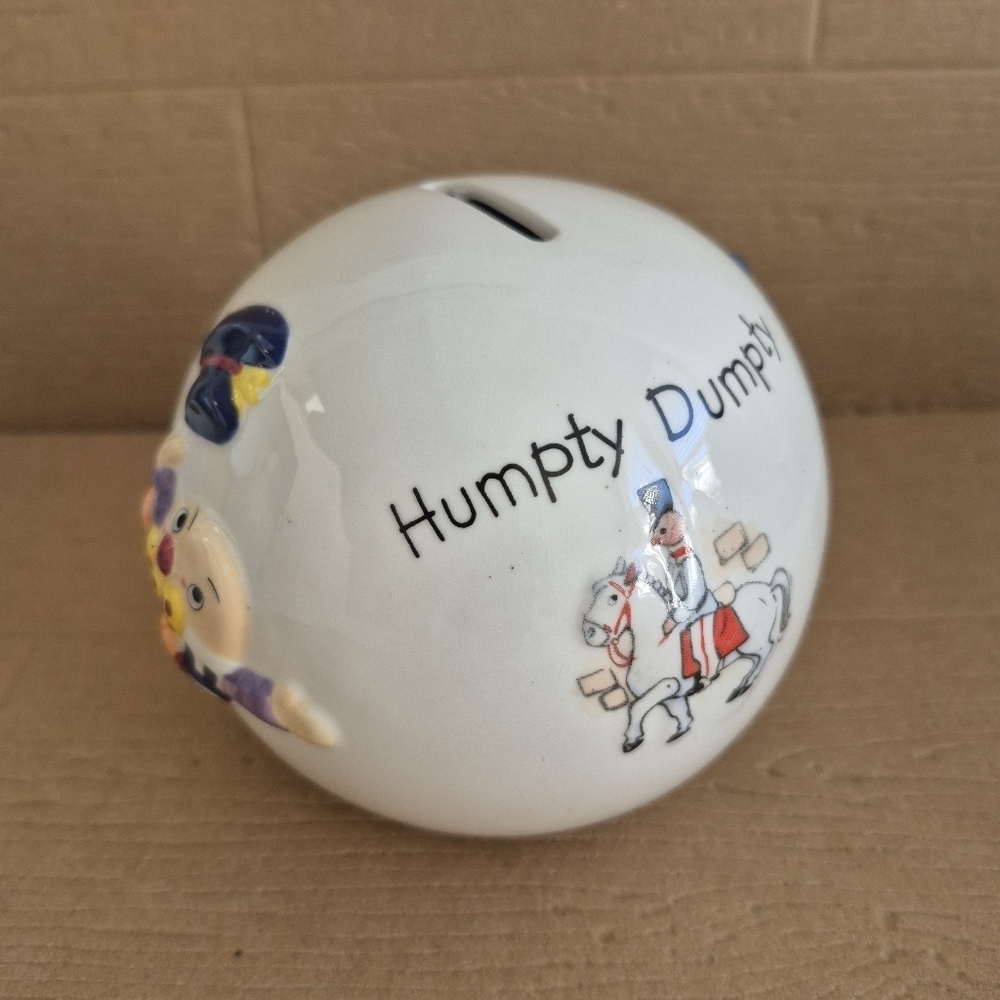 Aynsley Humpty Dumpty Piggy Bank Money Ball Nursery Decor Vintage